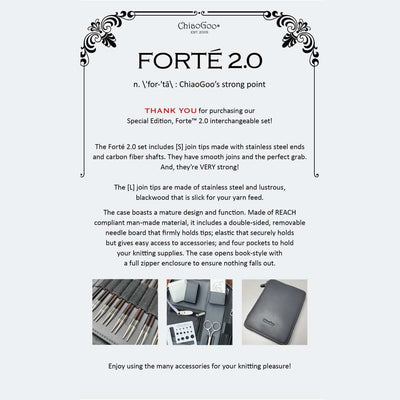 ChiaoGoo - FORTE 2.0 - 5" Interchangeable Needle Set | Yarn Worx