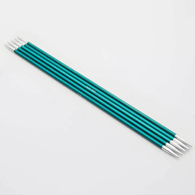 KnitPro - Zing Aluminium Double Pointed Needles - 6" / 15cm shown in size 3.25mm with SKU 47006 | Yarn Worx