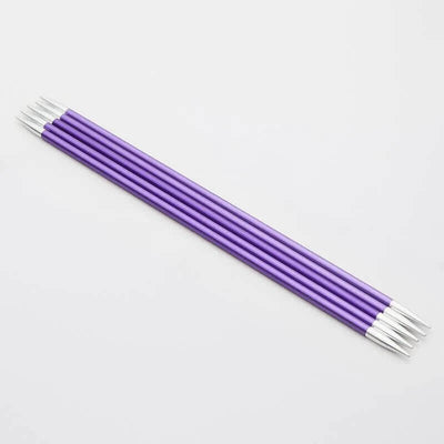 KnitPro - Zing Aluminium Double Pointed Needles - 6" / 15cm shown in size 3.75mm with SKU 47008 | Yarn Worx