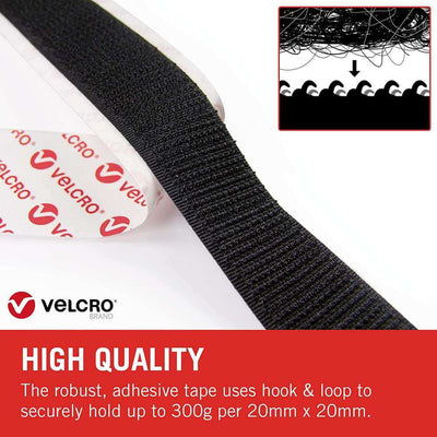 VELCRO® Brand - 20mm Stick on Fabric Tape - Sold by the half metre - Various Colours | Yarn Worx