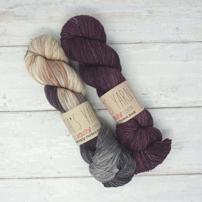 Breathe & Hope Kit - Casapinka’s LYS Day Project - Emma's Yarn Practically Perfect Sock WITH FREE PATTERN Road Less Traveled & Twilight | Yarn Worx