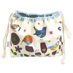 Emma Ball - Stitched Birdies Drawstring Bag | Yarn Worx