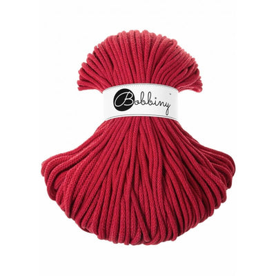 Bobbiny Braided Cotton Cord - Premium 5mm - Classic Red | Yarn Worx