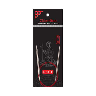 ChiaoGoo - 100cm (40") Red Lace Fixed Circular Knitting Needles | Yarn Worx