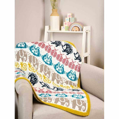 Rowan - Every Baby Blanket Pattern Book showing the Clatter blanket | Yarn Worx