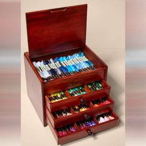 New DMC Mini Wooden Collector's Box - includes 120 DMC Stranded Cotton Skeins & Free Pattern