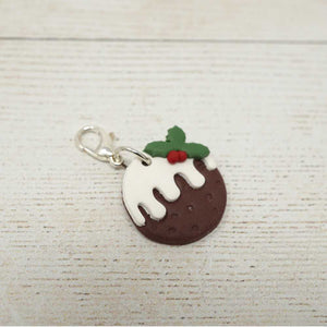 Handmade Polymer Clay Stitch Marker / Progress Keeper - Christmas Pudding 2D | Yarn Worx