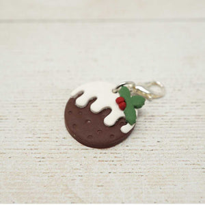 Handmade Polymer Clay Stitch Marker / Progress Keeper - Christmas Pudding 2D | Yarn Worx