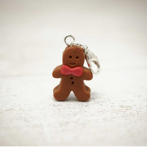 Handmade Polymer Clay Stitch Marker / Progress Keeper - Gingerbread | Yarn Worx