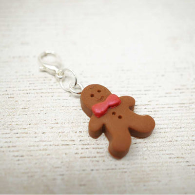 Handmade Polymer Clay Stitch Marker / Progress Keeper - Gingerbread | Yarn Worx
