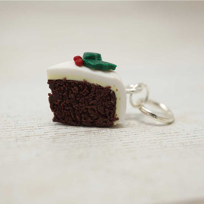 Handmade Polymer Clay Stitch Marker / Progress Keeper - Christmas Cake | Yarn Worx