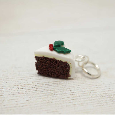 Handmade Polymer Clay Stitch Marker / Progress Keeper - Christmas Cake | Yarn Worx