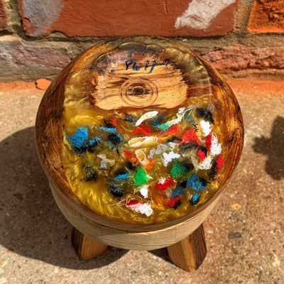 Wood & Resin Handmade Yarn Bowl with 3D printer filament | Market Town Yarns