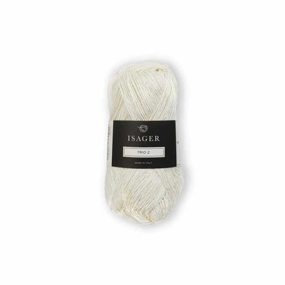 Isager - Trio 2 - 50g shown in white colour | Yarn Worx