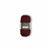 Burgundy skein of linen yarn with a label on a white background