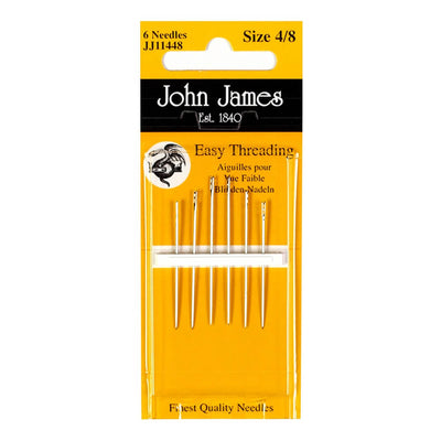 John James - Easy Threading Sewing Needles Sizes 4/8 | Yarn Worx