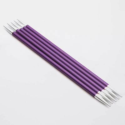 KnitPro - Zing Aluminium Double Pointed Needles - 6" / 15cm shown in size 4.5mm with SKU 47010 | Yarn Worx