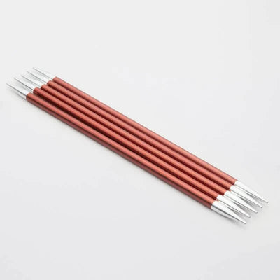 KnitPro - Zing Aluminium Double Pointed Needles - 6" / 15cm shown in size 5.5mm with SKU 47012 | Yarn Worx