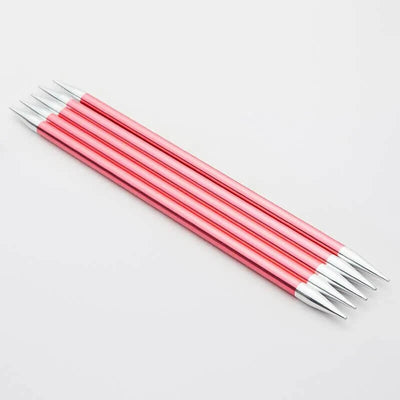 KnitPro - Zing Aluminium Double Pointed Needles - 6" / 15cm shown in size 6.5mm with SKU 47014 | Yarn Worx
