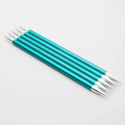 KnitPro - Zing Aluminium Double Pointed Needles - 6" / 15cm shown in size 8mm with SKU 47016 | Yarn Worx