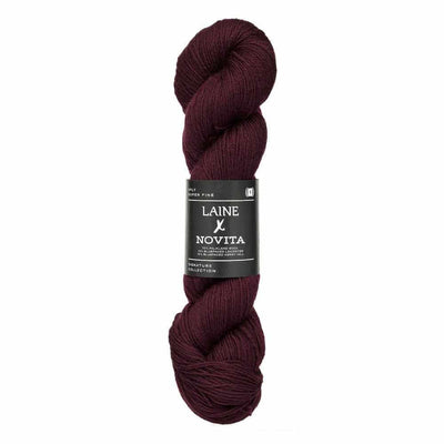 Laine X Novita 4ply Yarn - 100g shown in colourway Deep Burgundy | Yarn Worx