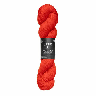 Laine X Novita 4ply Yarn - 100g shown in colourway Sunset Poppy | Yarn Worx