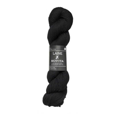 Laine X Novita 4ply Yarn - 100g shown in colourway Winter Black | Yarn Worx