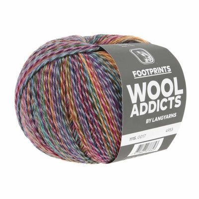 Lang - Footprints 4ply Wool Addicts - 100g shown in colourway 0017 | Yarn Worx