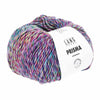 Multicolored ball of Lang Prisma which is a mix of purples, pinks, blues and greens label on a white background | Yarn Worx
