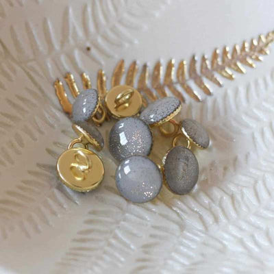 Lise Tailor - Gold Glitter Shank Buttons 11mm (Pearl Grey) | Yarn Worx