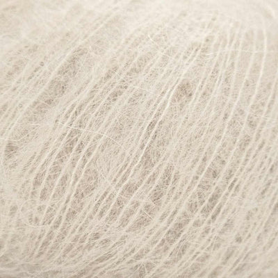 Luca-S Soft Kid-Silk Lace Weight Yarn shown in colourway 06 Pearl | Yarn Worx