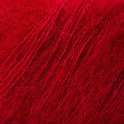 Luca-S Soft Kid-Silk Lace Weight Yarn shown in colourway 17 Red | Yarn Worx