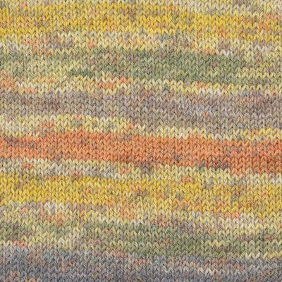 Luca-S Meraki 4-ply yarn knitted swatch shown in colour Autumn Trail| Yarn Worx