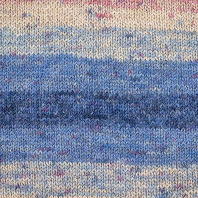 Luca-S Meraki 4-ply yarn knitted swatch shown in colour Coastal Dust | Yarn Worx