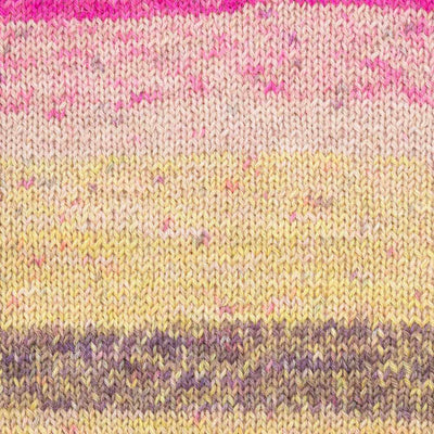 Luca-S Meraki 4-ply yarn knitted swatch shown in colour Orchid Bloom | Yarn Worx