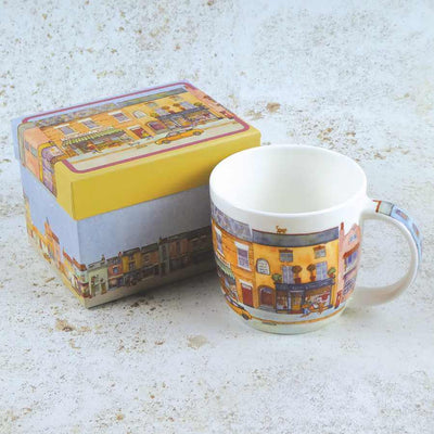 mug with street design and box with matching design | Yarn Worx