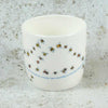 white bone china mug with a beehive and bees| Yarn Worx