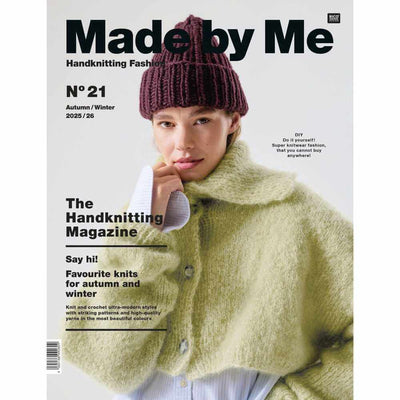 Magazine cover titled 'Made by Me' featuring a person wearing a knitted hat and coat | Yarn Worx