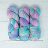 Squishy Sock - Squishy DK - Silky 4-ply - Silky DK shown in colourway Bubblegum Splash | Yarn Worx