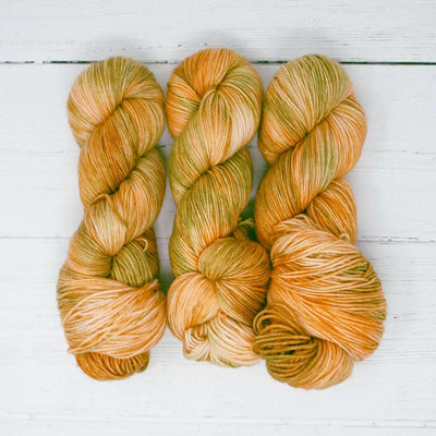 Market Town Yarns - Squishy Sock Yarn - 100g in colourway Ginger & Olive | Yarn Worx
