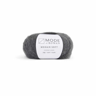 Mode at Rowan - Mohair Soft Aran - 50g shown in colourway 209 Charoal | Yarn Worx