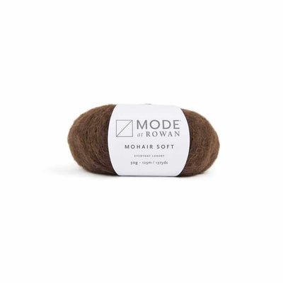 Mode at Rowan - Mohair Soft Aran - 50g shown in colourway 202 Chocolate | Yarn Worx