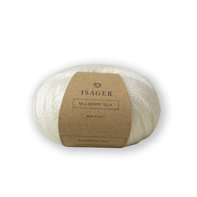 Isager Yarn Mulberry Silk in natural creamy white colour which is called E0 | Yarn Worx