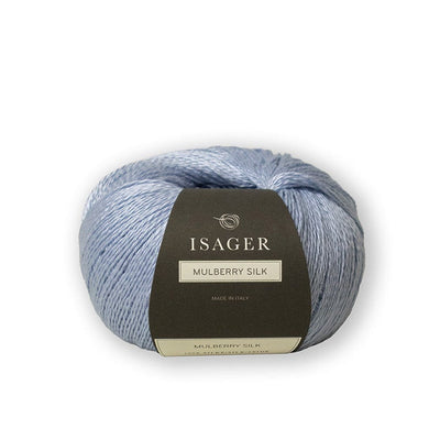 Isager Yarn Mulberry Silk in a pale blue colour which is called Frost | Yarn Worx
