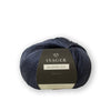 Isager Yarn Mulberry Silk in a deep navy blue colour which is called Granite | Yarn Worx
