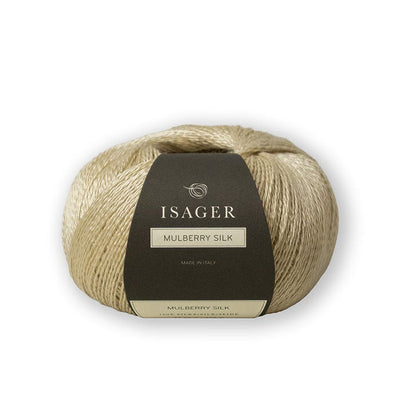 Isager Yarn Mulberry Silk in a neutral cream linen colour | Yarn Worx