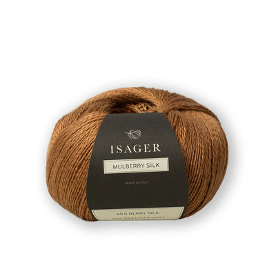 Isager Yarn Mulberry Silk in a rich copper brown coloue which is called Nougat | Yarn Worx
