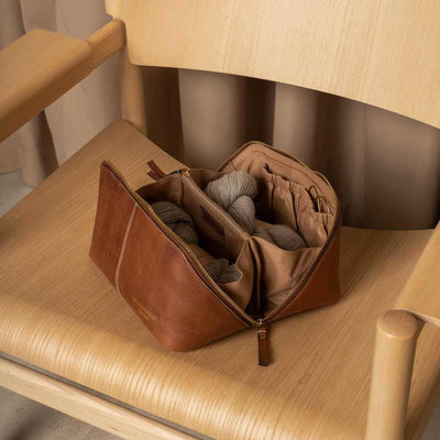 Re:Designed - Project 9 - Knitting & Crochet Case shown in Walnut and Gold | Yarn Worx
