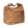 Taupe leather handbag on a white background | Yarn Worx