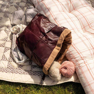 Re:Designed - Project 101 - Large Roll Top Bag shown in Dark Cherry | Yarn Worx